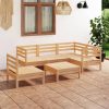 Lechnical 6 Piece Garden Lounge Set Solid Pinewood,Patio Conversation Sets,Garden Furniture Lounge Set,Garden Lounge Set-3082722