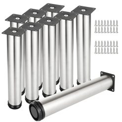 LOLYSIC 8 Pcs Furniture Legs 300mm 12" Adjustable Stainless Steel Sofa Legs Metal Cabinet Leg DIY Replacement Legs for Furniture Chair Couch Coffee Table Wardrobe (Adjustable...