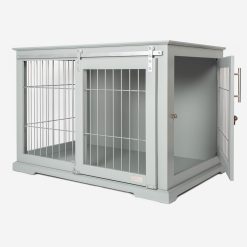 Lords & Labradors Wooden Sliding Door Dog Crate (Grey) | Dog Crate Furniture | Suitable for All Breeds & Sizes | Dog Crate Bed & Cushion | Dog Kennels with Door | Sliding Door...
