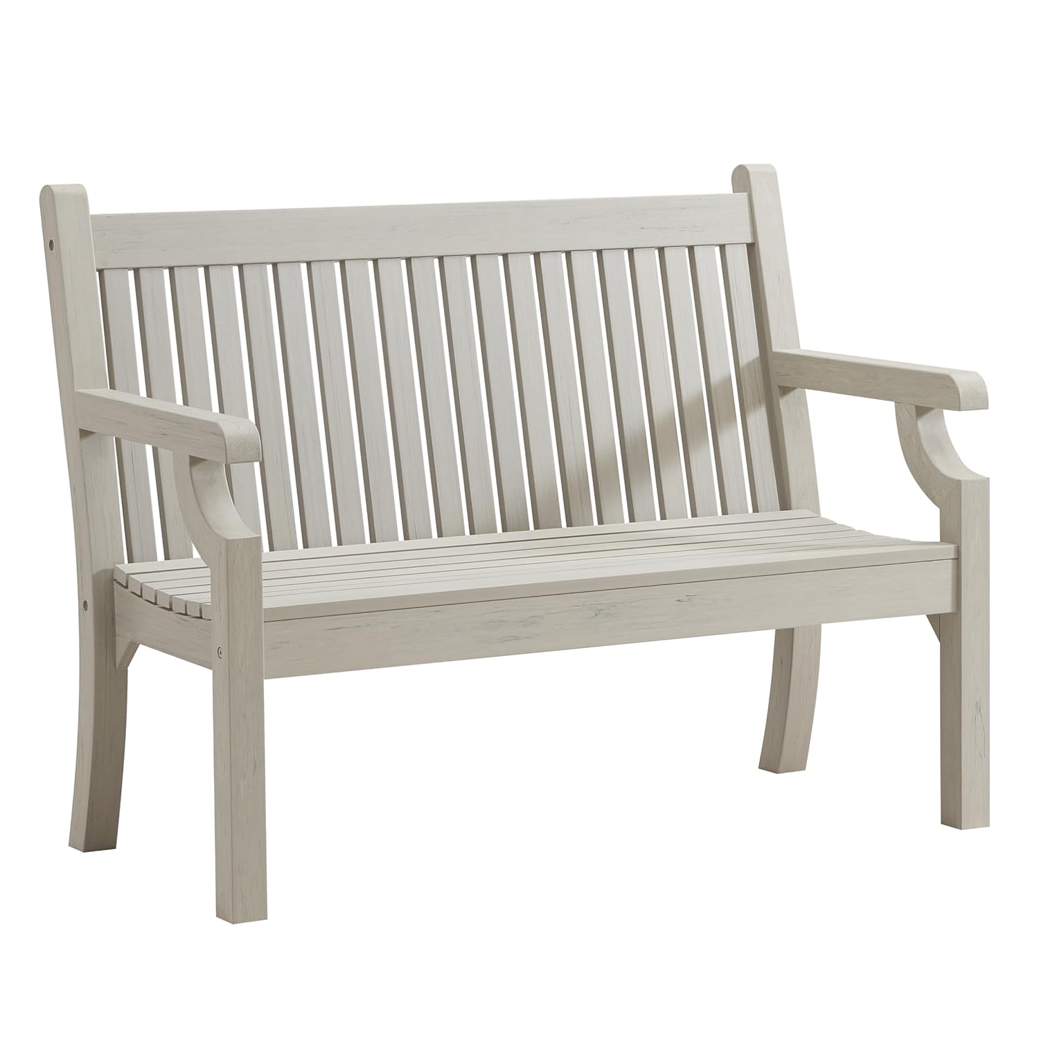 Maison and Garden Sandwick Polymer Wood Effect Zero Maintenance Recyclable and Fully Weatherproof 2 Seater Bench (121.6 x 60 x 93cm) – Stone Grey