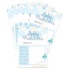 Manta Makes Baby shower prediction cards, 20 x baby prediction cards for baby shower, baby shower games, baby shower decorations girl boy or neutral (Predictions blue)