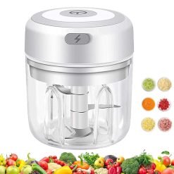 Mini Food Chopper, Small Blender Electric Garlic Chopper 250ml Mini USB Charging Portable Onion Garlic Choppe, Small Food Processor and Blender for Vegetable Fruit Garlic Onion...