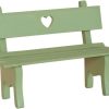 Miniature Wooden Garden Bench, Mini Wooden Garden Bench Decorative Photo Props for Dollhouse Dollhouse Furniture Decoration (Green) Green 16.5x11.5cm