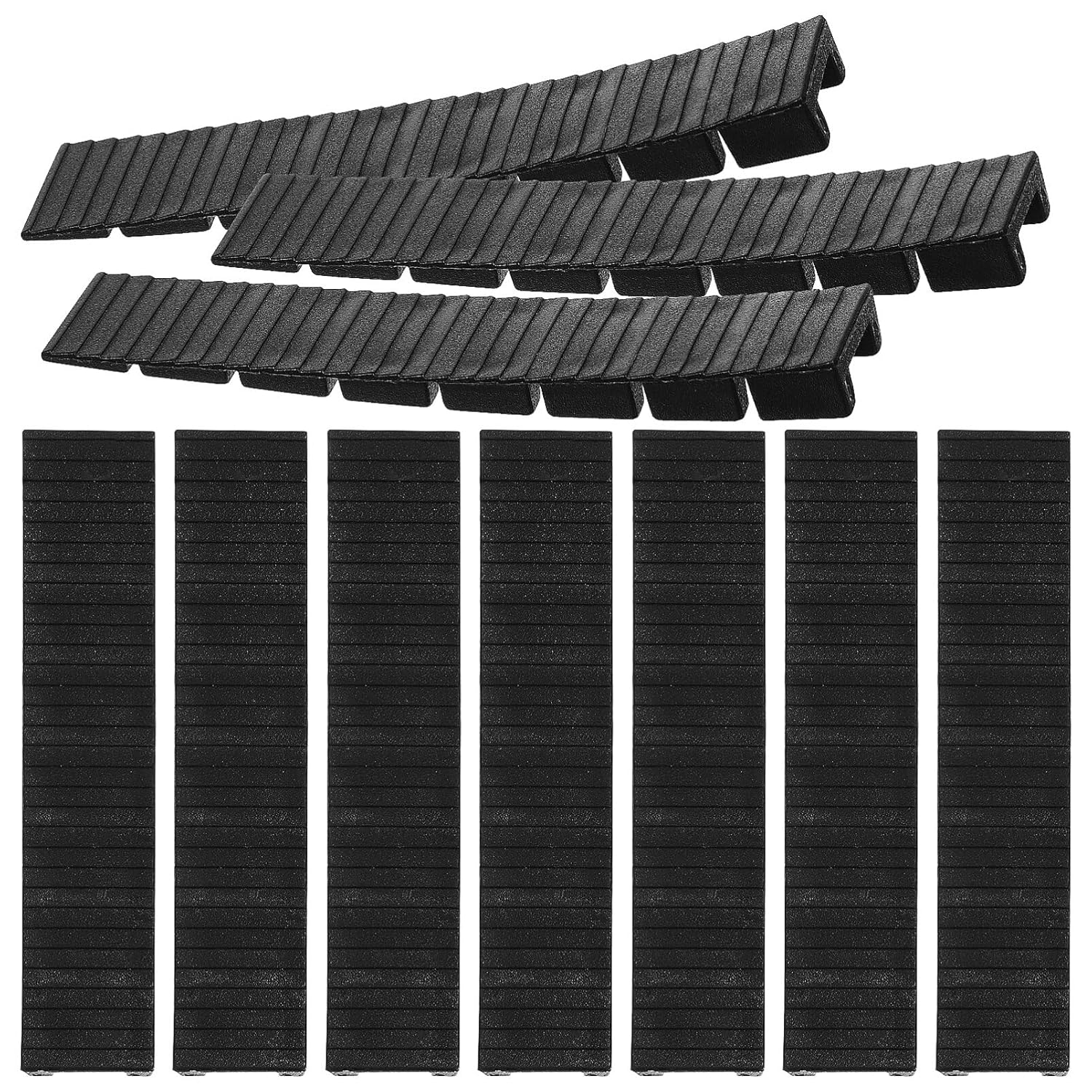 Mobestech 20Pcs Table Shims Plastic Shims Furniture Legs Black Levelers Pads Home Table Chair Leg Wedges Heavy Duty Shims Adjuster for Home Improvement and Workplace (9.9 * 2CM)