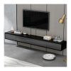 Modern Floating TV Unit,Small Apartment Tv Cabinet With 2 Drawers,Wall-mounted Media Console,Floating Shelf For Under TV,Storage Cabinet (Color : Gray+Black, Size : 160cm)