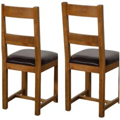 MUJURUR OAK Set of 2 Dining Chairs Ready Assembled Modern Solid OAK Wooden Chairs Furniture Stylish Kitchen Chairs 100H*45D*43W (CM), XZ-021