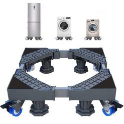 Multi-functional Movable Adjustable Base Washing Machine, Appliance Wheels, Adjustable Length 41-64cm Height 9-12cm Load 300kg, 4 Swivel Wheels for Washing Machine,Dryer &...