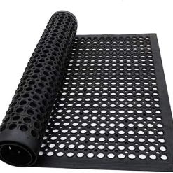 MYOYAY Large Outdoor Rubber Entrance Mats 90cm x 150cm Rubber Drainage Mat Anti Fatigue Non Slip Drainage Door Mat Flooring Heavy duty Commercial Kitchen Floor Mat for...