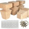 Mysummer 4PCS 2 Inch Wooden Unpainted Furniture Legs with Mounting Plates Screws Solid Wood Furniture Feet Replacement for Couch Cabinet Sofa Dresser Ottoman TV Stand Bed Home...