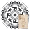 NAKLEO Mandala Large Painting Stencil Diameter 220 cm, Elephant Circle Mandala Geometric Ornament, Reusable Plastic Template DIY Art and Craft, Wall Floor Wood Fabric Furniture