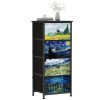 Narrow Dresser for Bedroom Slim 4 Drawer Dresser Vertical Storage Tower Unit for Living Room Hallway Kids Room Nursery Closet Sturdy Steel Frame Wooden Top Easy Pull Handle