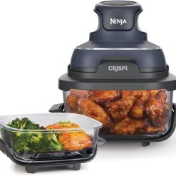 Ninja CRISPi Portable Air Fryer, 3.8L & 1.4L, 4-in-1, Air Fry, Roast, Keep Warm, Recrisp, Space Saving Compact Design, 2x Removable Glass Containers & Lids, 1700W, Cyber Space...