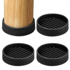 Non Slip Furniture Pads, 2" Furniture Coasters for Hardwood Floors 4Pcs, Round Rubber Furniture Caster Cups for Bed Couch Stoppers