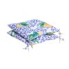 OHS Chair Cushions Pack of 2 Lemon Print Seat Pads For Dining Chairs Indoor/Outdoor Soft Comfy Seat Cushions with Ties For Garden Livingroom Kitchen, Blue/Yellow-40x40cm