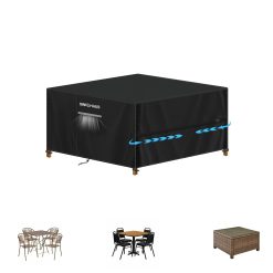 Outdoor Garden Furniture Set Covers Rattan Cube Garden Furniture Cover Garden Covers Waterproof Bistro Set Cover Table and Chairs Cover Windproof Rip Resistant 420D Oxford...