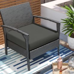 Outdoor Rattan Chair Seat Pads Cushion Pad Waterproof Material for Garden Furniture Kitchen Dining Living Room Patio Office Coffee Shop Seat Pads (Gray, 50 X 50 X 5cm)