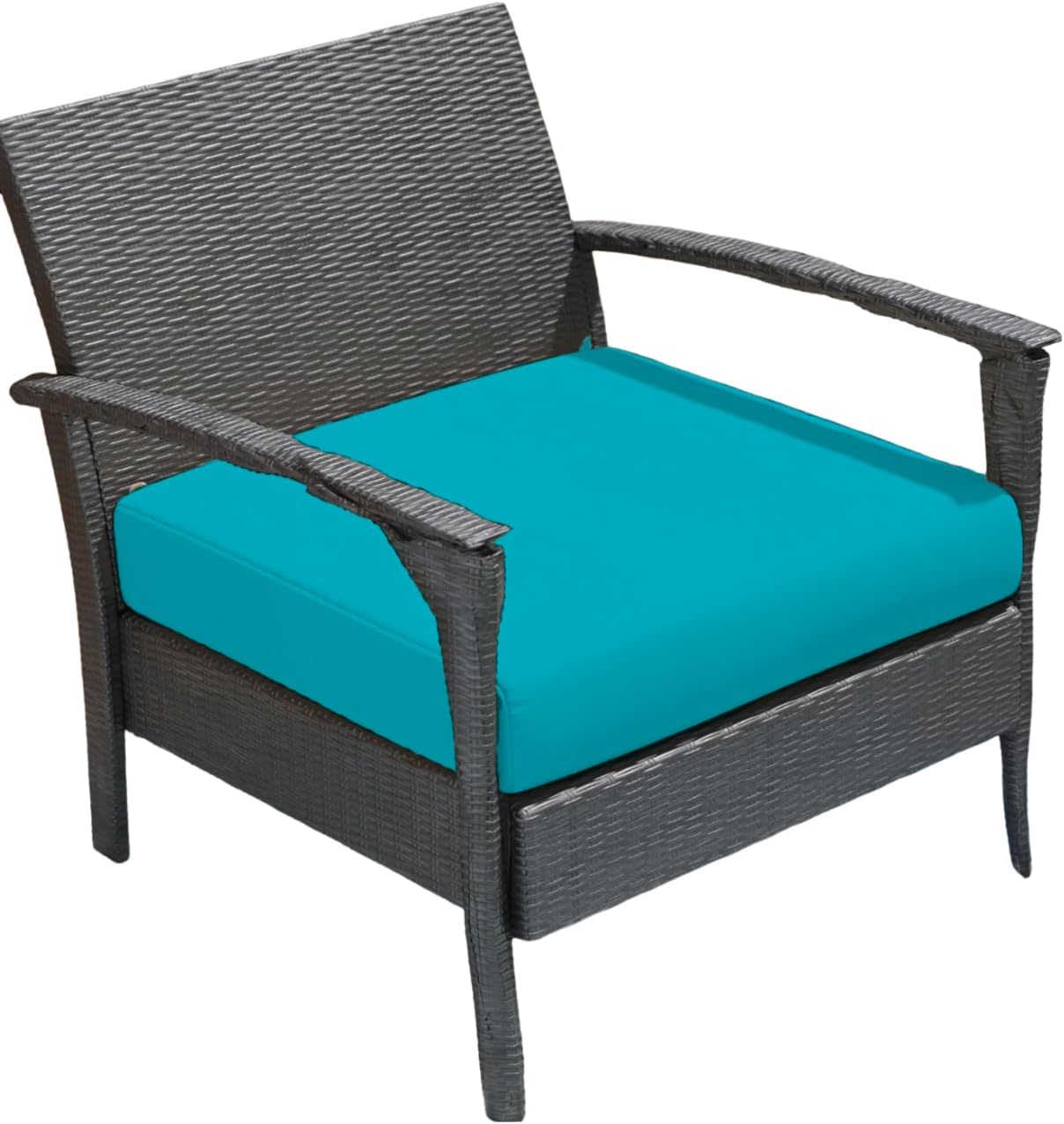 Outdoor Rattan Chair Seat Pads Cushion Pad Waterproof Material for Garden Furniture Kitchen Dining Living Room Patio Office Coffee Shop Seat Pads (Turquoise, 50 X 50 X 5cm)