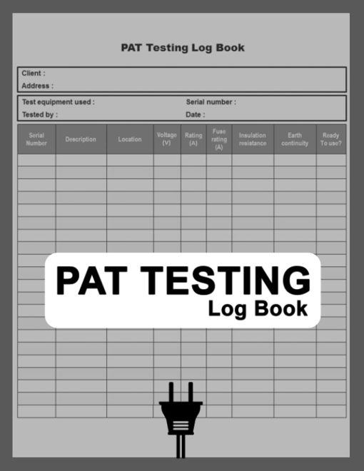 Pat Testing Paperwork PAT Testing Log Book: Portable Appliance Testing Book, PAT Test ...