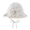 Pesaat Baby Girl Sun Hat with Bow Flower Cotton Infant Bucket Hat Summer Toddler Kids Beach Hats for Girls 0-2 Years