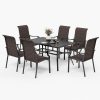 PHIVILLA Patio Furniture Rattan Chairs and Metal Garden Table Outdoor Garden Furniture Sets Weather Resistant