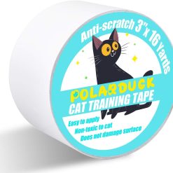 Polarduck Anti Scratch Cat Tape Furniture Protector: 3 Inches x 16 Yards Double Sided Cat Scratch Deterrent Tape - Cat Accessories | Stop Cats Scratching Furniture, Sofa Protector