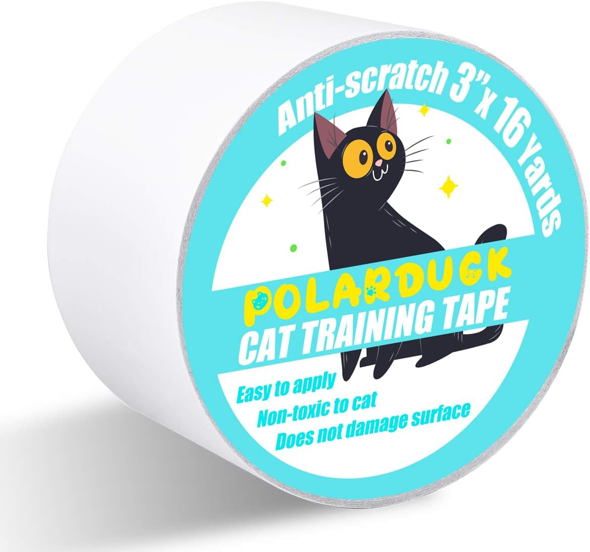 Polarduck Anti Scratch Cat Tape Furniture Protector: 3 Inches x 16 Yards Double Sided Cat Scratch Deterrent Tape - Cat Accessories | Stop Cats Scratching Furniture, Sofa Protector