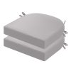 PRIMEPATIO Outdoor Garden Chair Cushions Set of 2, Thick 7cm, Patio Waterproof Cushions for Outdoor Furniture with Ties, Chair Seat Pads Dining, 50 x 50cm, Grey