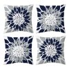 Qahing Pack of 4 Outdoor Waterproof Pillow Covers 18x18 Decorative Outdoor Throw Pillows Garden Square Cushion Cases for Patio Furniture, Couch, Tent Sunbrella, Bench, Navy Blue...