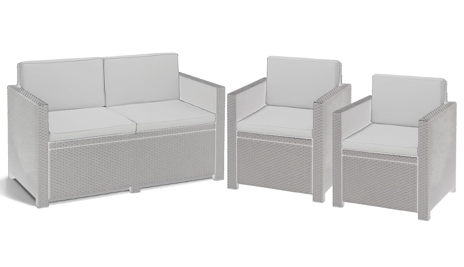 Rattan Furniture Cushion Waterproof Outdoor Seat Pad For Rattan Garden Furniture Chair Cushion Padding Patio 2, 3 or 4 Seater Comfy Set Sofa Cushions Pads Removable Cover (8 Pc...