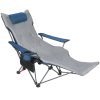 REDCAMP Folding Camping Chair with Removable Footrest and Soft Pad, Heavy Duty Reclining Camping chair Beach Chair Deck Chair for Adults Outdoor Travel Picnic Fishing, Mesh Blue...