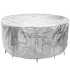 RICHIE Garden Furniture Covers Waterproof Garden Table Cover 300x90cm Outdoor Table Covers for Garden Furniture Garden Covers Round Breathable Polyethylene for Table and Chair,...