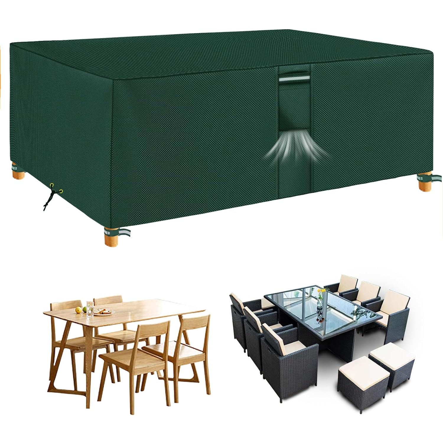 RICHIE Garden Furniture Covers Waterproof, Outdoor Garden Table Covers 200x160x71cm, Patio Furniture Set Covers for Table and Chair 600D Oxford PVC Coating Outdoor Furniture...