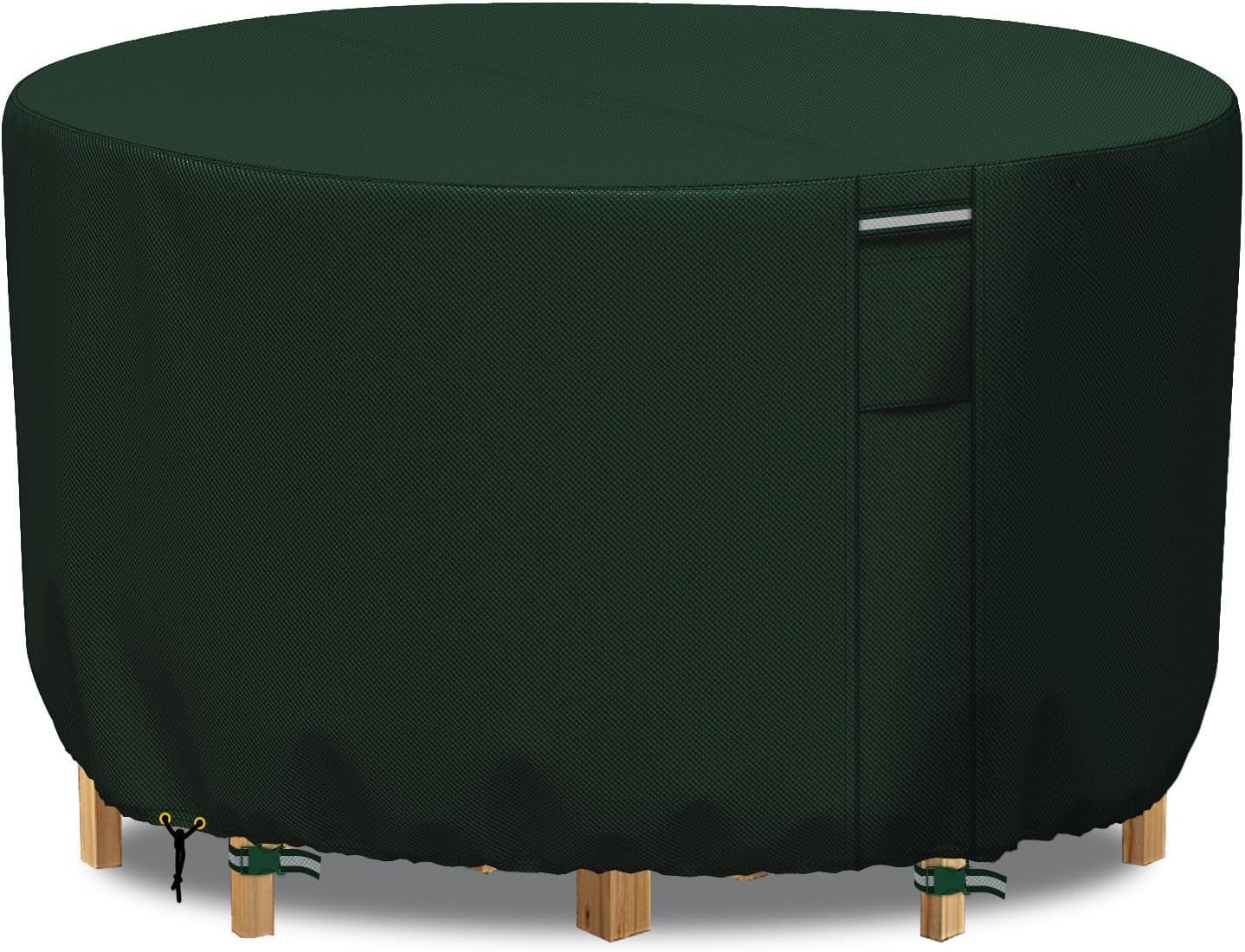 RICHIE Garden Furniture Covers - Waterproof, Outdoor Round Circular Table Cover 190x80cm, Heavy Duty 600D Oxford PVC, Green