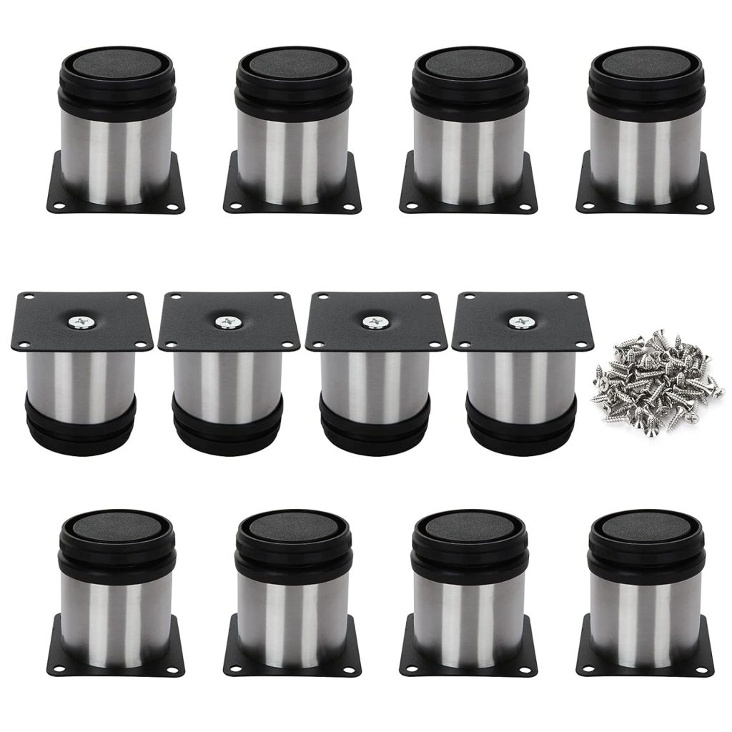 SENENQU 12pcs Adjustable Furniture Legs, Round Metal Cabinet Legs ...