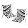 Set Of 2 Garden Chair Cushions With Back Cushion 40 X 80 X 7cm High Back Cushion Chair Cushion For Outdoors And Indoors(Black 2)