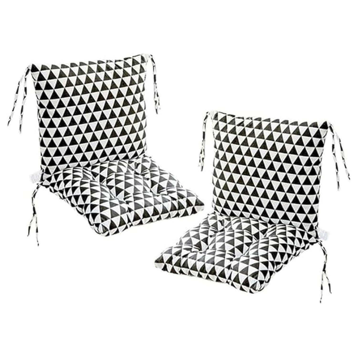Set Of 2 Garden Chair Cushions With Back Cushion 40 X 80 X 7cm High Back Cushion Chair Cushion For Outdoors And Indoors(Black 2)