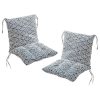 Set Of 2 Garden Chair Cushions With Back Cushion 40 X 80 X 7cm High Back Cushion Chair Cushion For Outdoors And Indoors(Black 3)