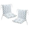 Set Of 2 Garden Chair Cushions With Back Cushion 40 X 80 X 7cm High Back Cushion Chair Cushion For Outdoors And Indoors(Blue 1)