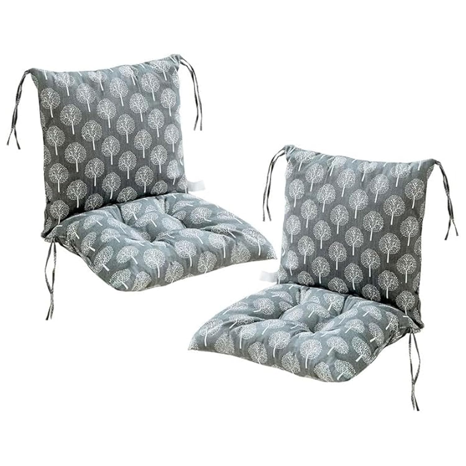 Set Of 2 Garden Chair Cushions With Back Cushion 40 X 80 X 7cm High Back Cushion Chair Cushion For Outdoors And Indoors(Gray 3)