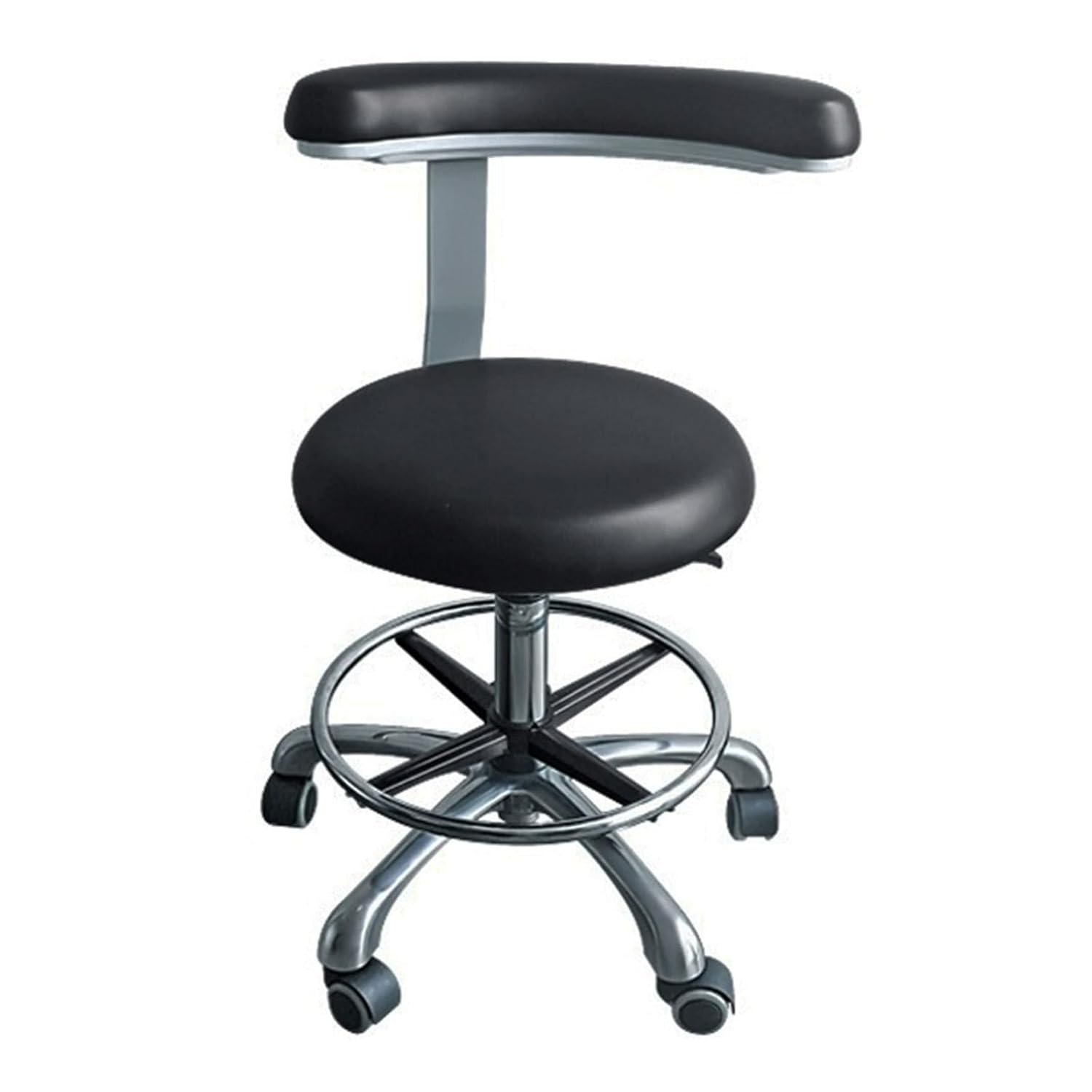 SFKLYU Dentist Chair Medical Stool Dental Assistant Stool 360° Rotation Armrest PU Leather Saddle Stool Salon Chair Height Adjustable,C2