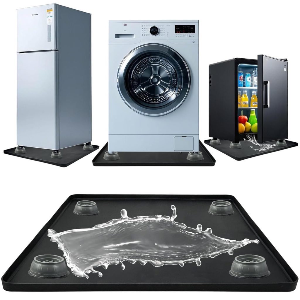Silicone Refrigerator Mat 60x60x2cm with 4 Base Raisers,Washable Under ...