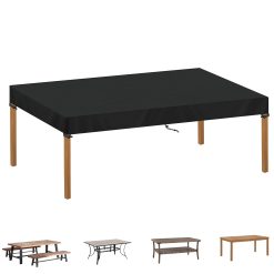 SIMPHAUS Garden Table Cover Waterproof Outdoor Table Cover Garden Top Table UV Cover Outdoor Garden Cover for Furniture Cover Waterproof Windproof Anti UV 420D Oxford Fabric...