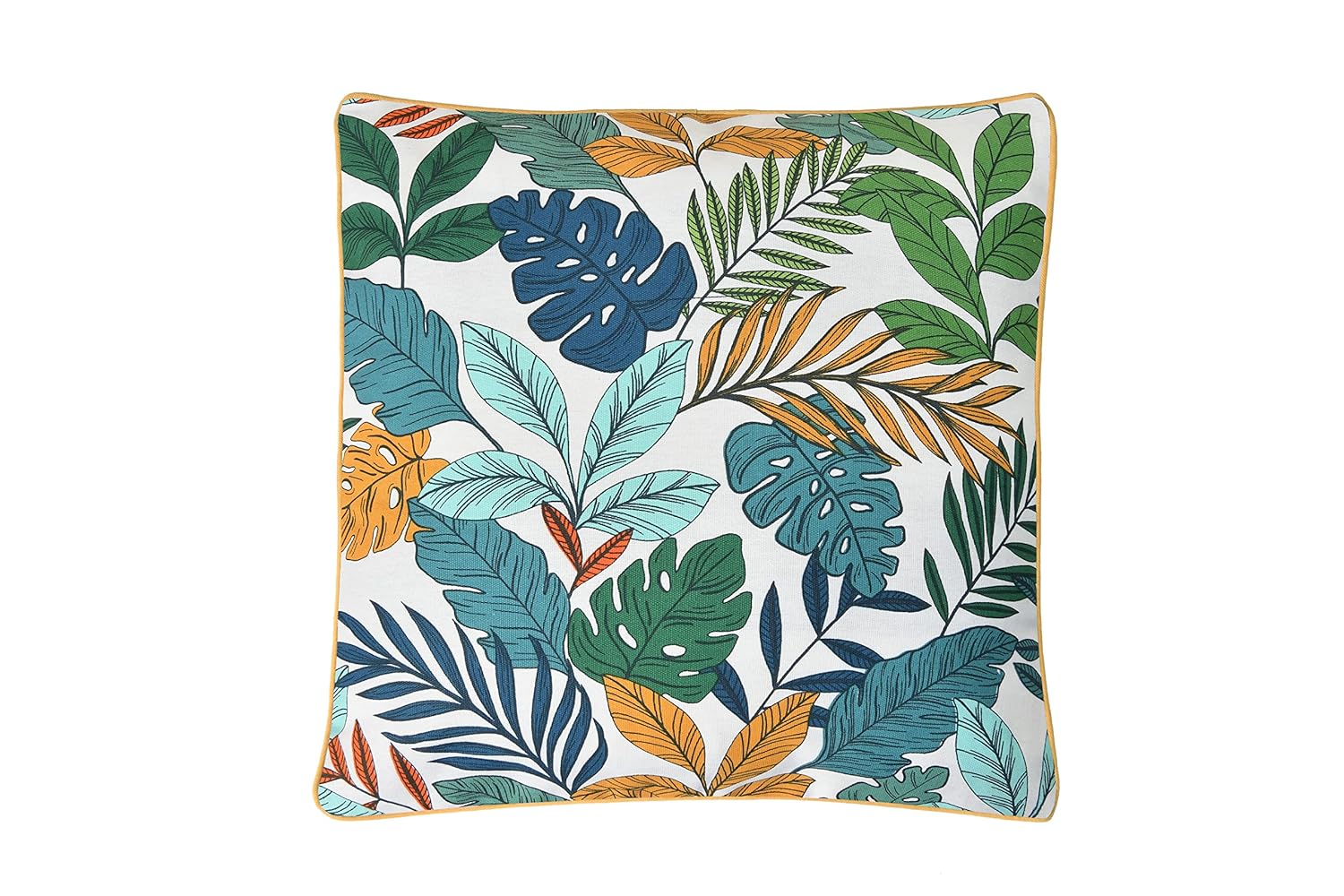 Sleepdown Outdoor Plain Showerproof Decorative Square Filled Cushion 18x18 - Water Resistant 100% Cotton Cushion Garden Furniture Outside Bench Sofa - Navy - 45cm x 45cm