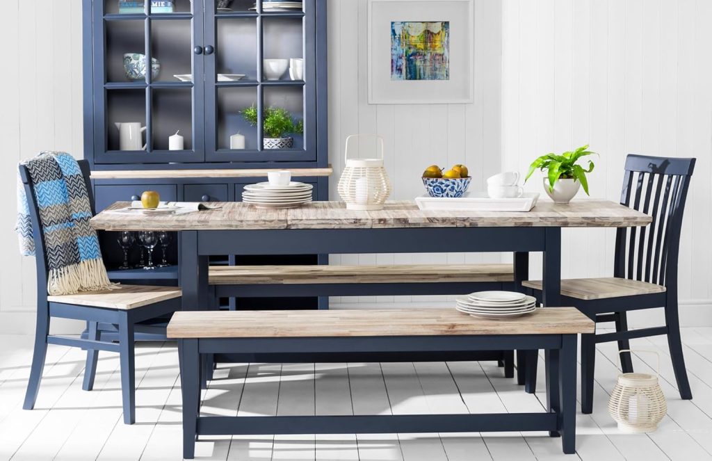 Statement Furniture Florence Extending Dining Table with Acacia Wood ...