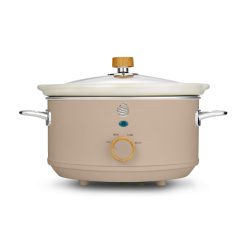 Swan SF17021OAT Nordic Slow Cooker with 3 Temperature Settings, Removable Dishwasher Safe Ceramic Pot and Glass Lid, 3.5L, Oatmeal