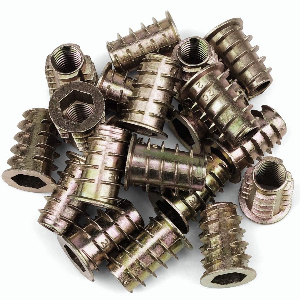 TERF® M6 (6mm) X 16mm Wood Insert Hex Socket Nuts Threaded Insert ...