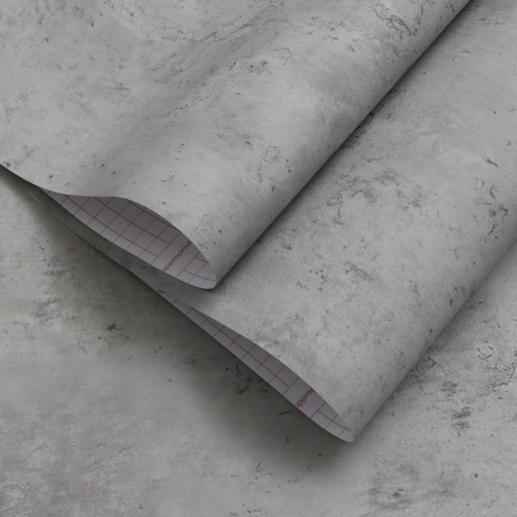 Timeet Concrete Effect Self Adhesive Wallpaper Grey 40x1000cm Beton ...