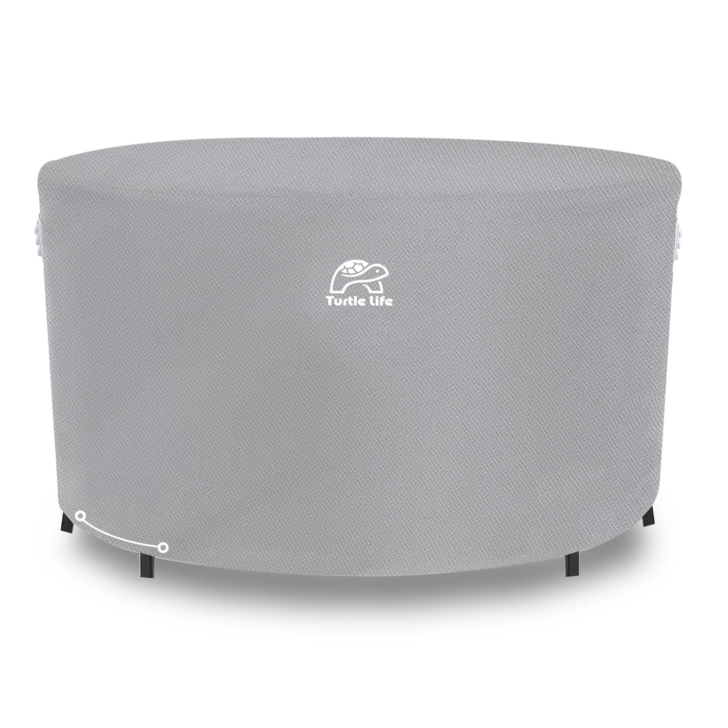 Turtle Life Garden Table Cover Round, Garden Furniture Cover Round, Patio Round Table Cover Waterproof, Garden Round Table Cover No Fading Away within 2 Years, Grey (Ø183 x H74) cm