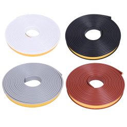 U-Shape Flexible Edge Banding, Self Adhesive Soft PTE Edgeband, Peel and Stick Veneer, Protector Tape Edge Guards Edging Trim for Table Cabinet Furniture Restoration (Grey, 12mm...