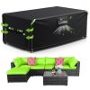UIRWAY Garden Furniture Cover Waterproof with Air Vent, 210x110x74cm Outdoor Patio Furniture Cover, 420D Heavy Duty Garden Table Cover with Reflective Strips